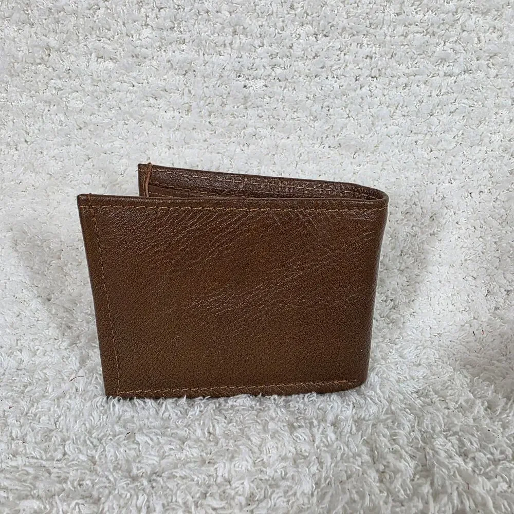 Men's Genuine Leather Bi-Fold Wallet Honey Brown Design Made in Mexico